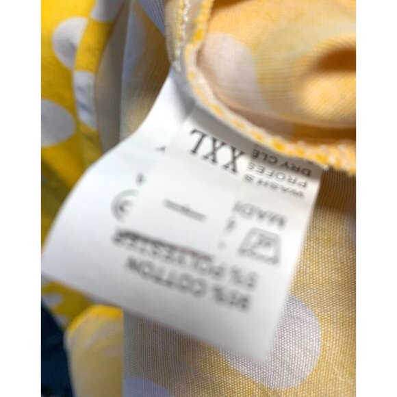 Womens Size XXL Yellow Midi Dress Fit Flare Retro Rockabilly Pinup Strappy Polka - Picture 5 of 5